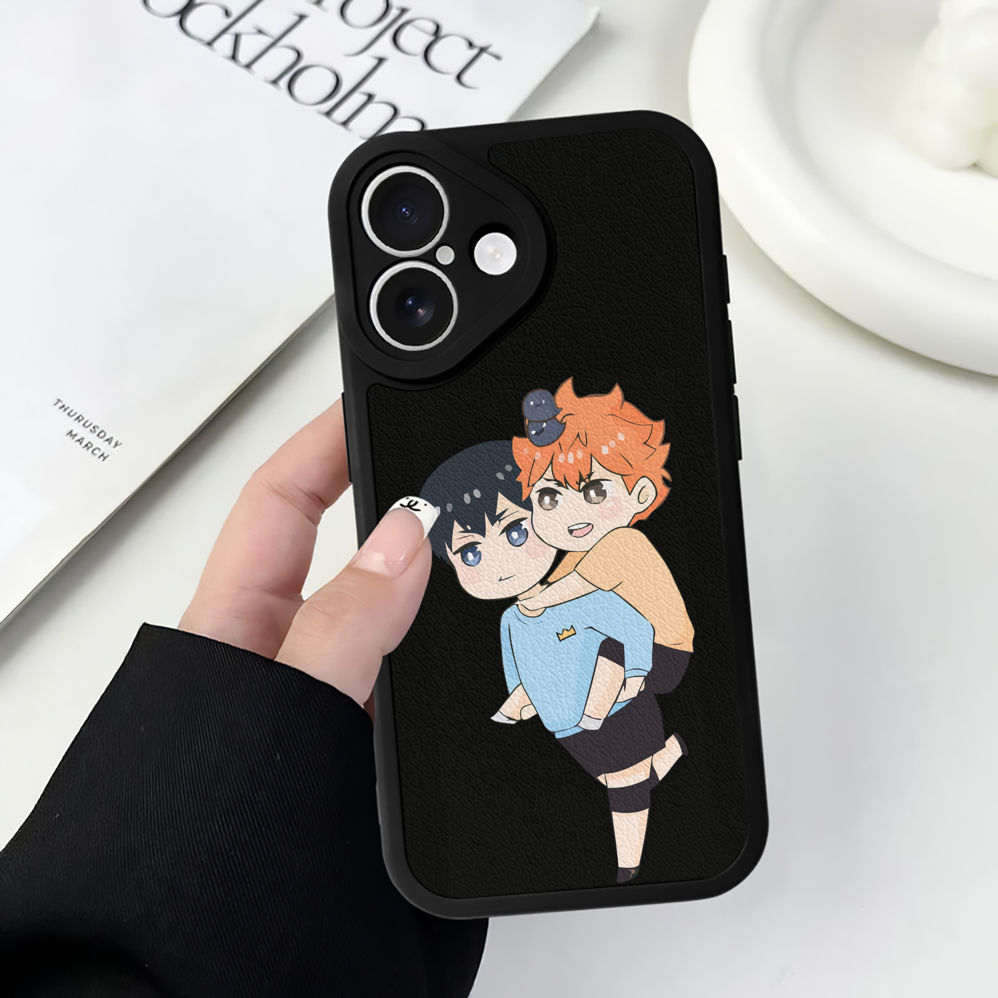 （画像用） ハイキュー!! Haikyu!! 【iPhone 16シリーズ対応】シリコンスマホケース（レザー調） 材質：シリコン